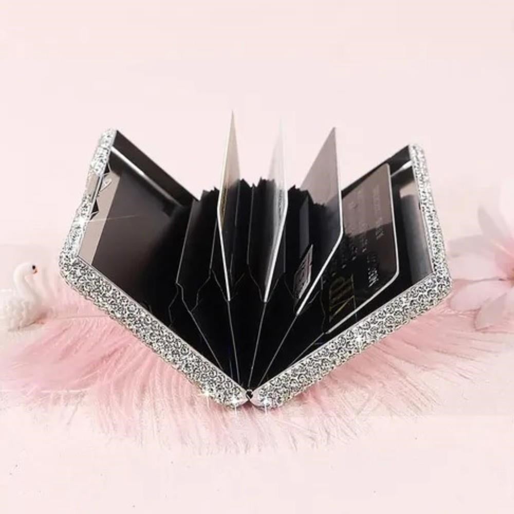 1 Adet 10x6cm Taş Kaplamalı Kartvizitlik Cardholder Parlak Taşlı