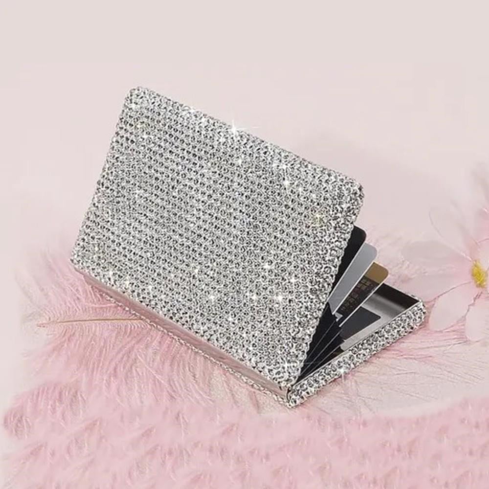 1 Adet 10x6cm Taş Kaplamalı Kartvizitlik Cardholder Parlak Taşlı