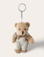 1 Adet 11cm Peluş Anahtarlık Ayıcık Kıyafetli Erkek