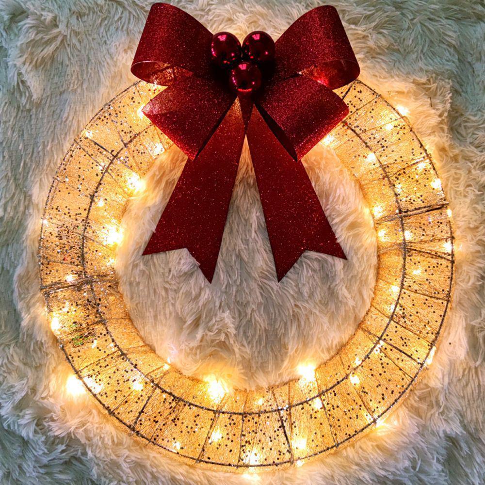 1 Adet 40cm Led Kapı Süsü Yılbaşı Pilli