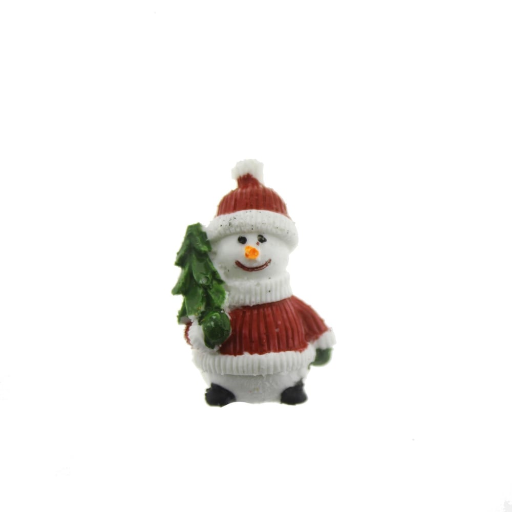 12 Adet 3,5x2cm Mini Kardan Adam Biblo Çam Ağaçlı