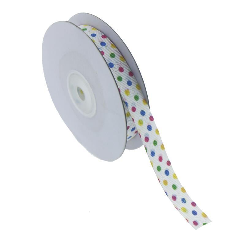 1,5cm x 18metre Renkli Puanlı Kumaş Kurdela Mod.2