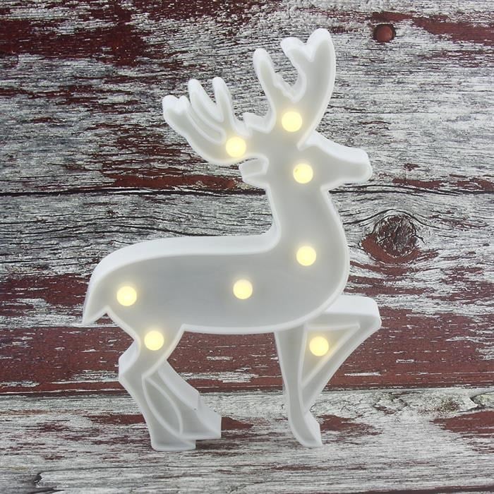 25cm Led Işıklı Geyik Plastik Gece Lambası Pilli