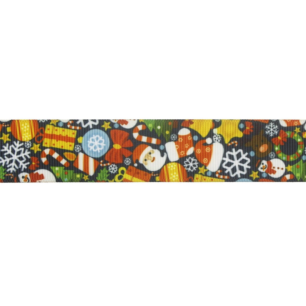 2,5cm x 5metre Grogren Yılbaşı Kurdela Karışık Desen No: 1