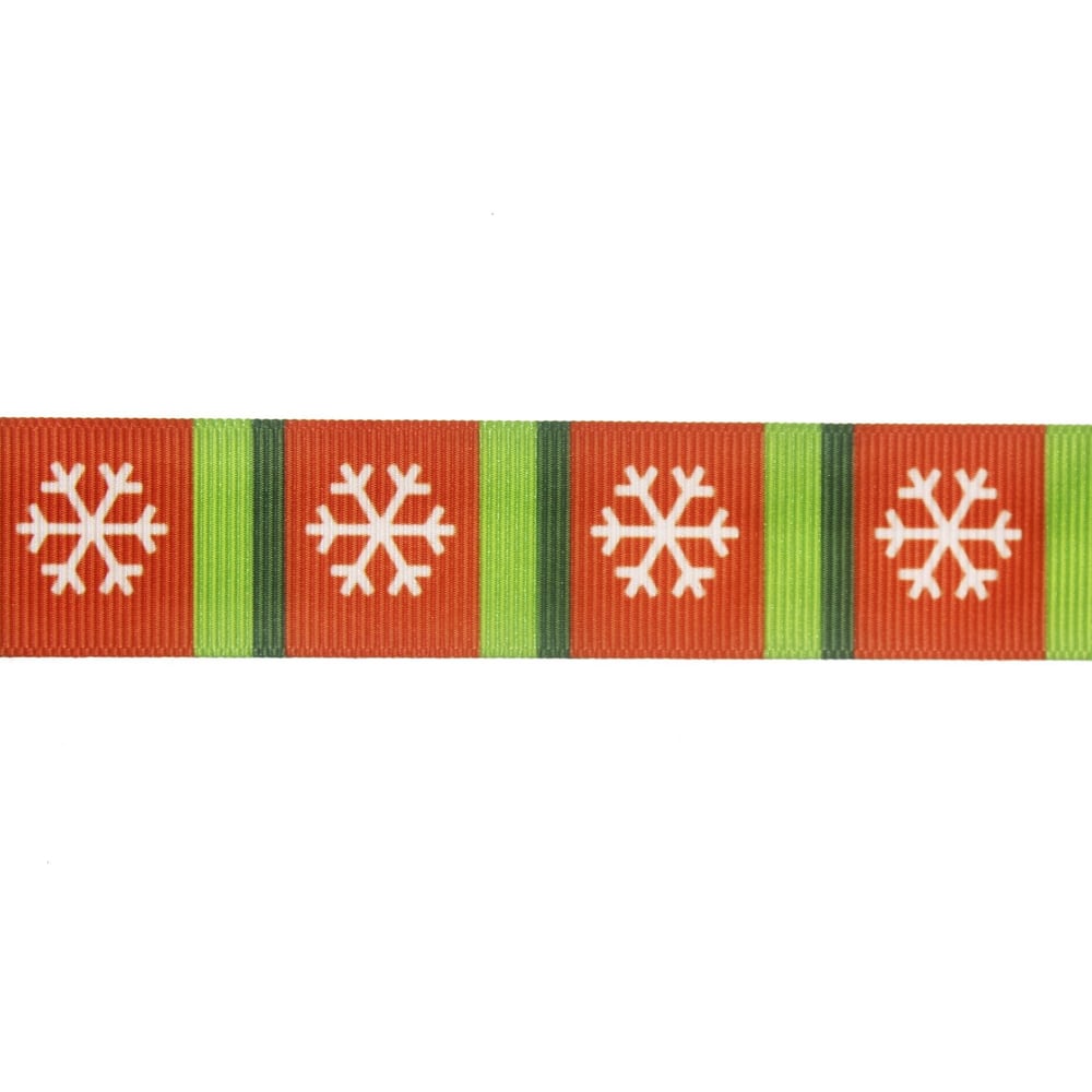 2,5cm x 5metre Grogren Yılbaşı Kurdela Kar Taneli No: 21