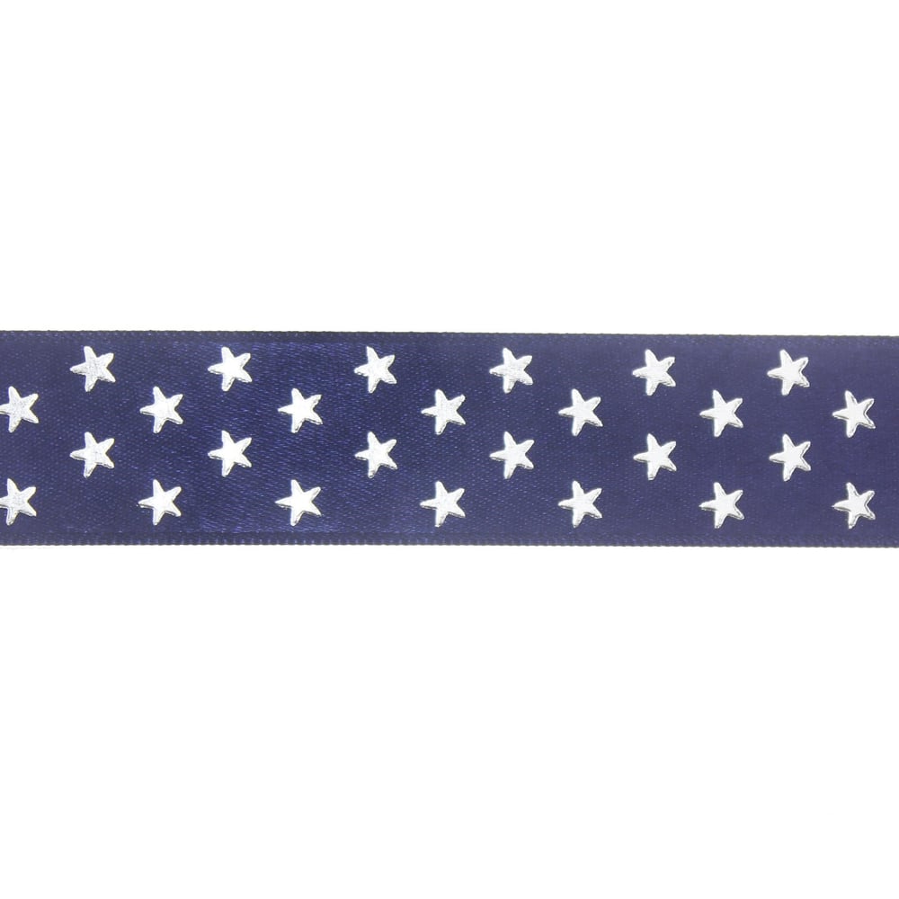 2,5cm x 5metre Kumaş Kurdela Parlak Yıldızlı