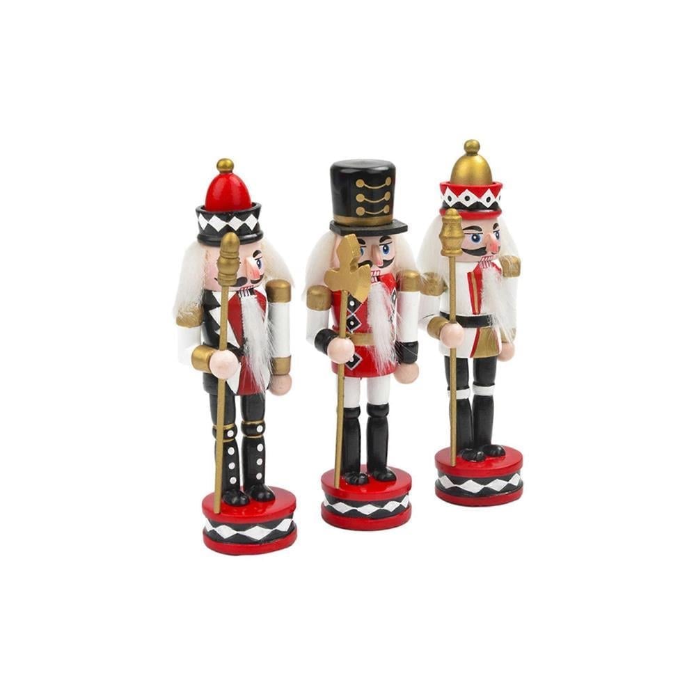 3 Adet 14cm Ahşap Kurşun Asker Yılbaşı Dekor