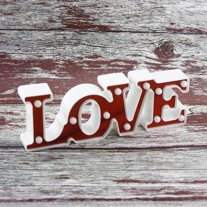 30cm Led Işıklı Plastik Love Yazısı Gece Lambası