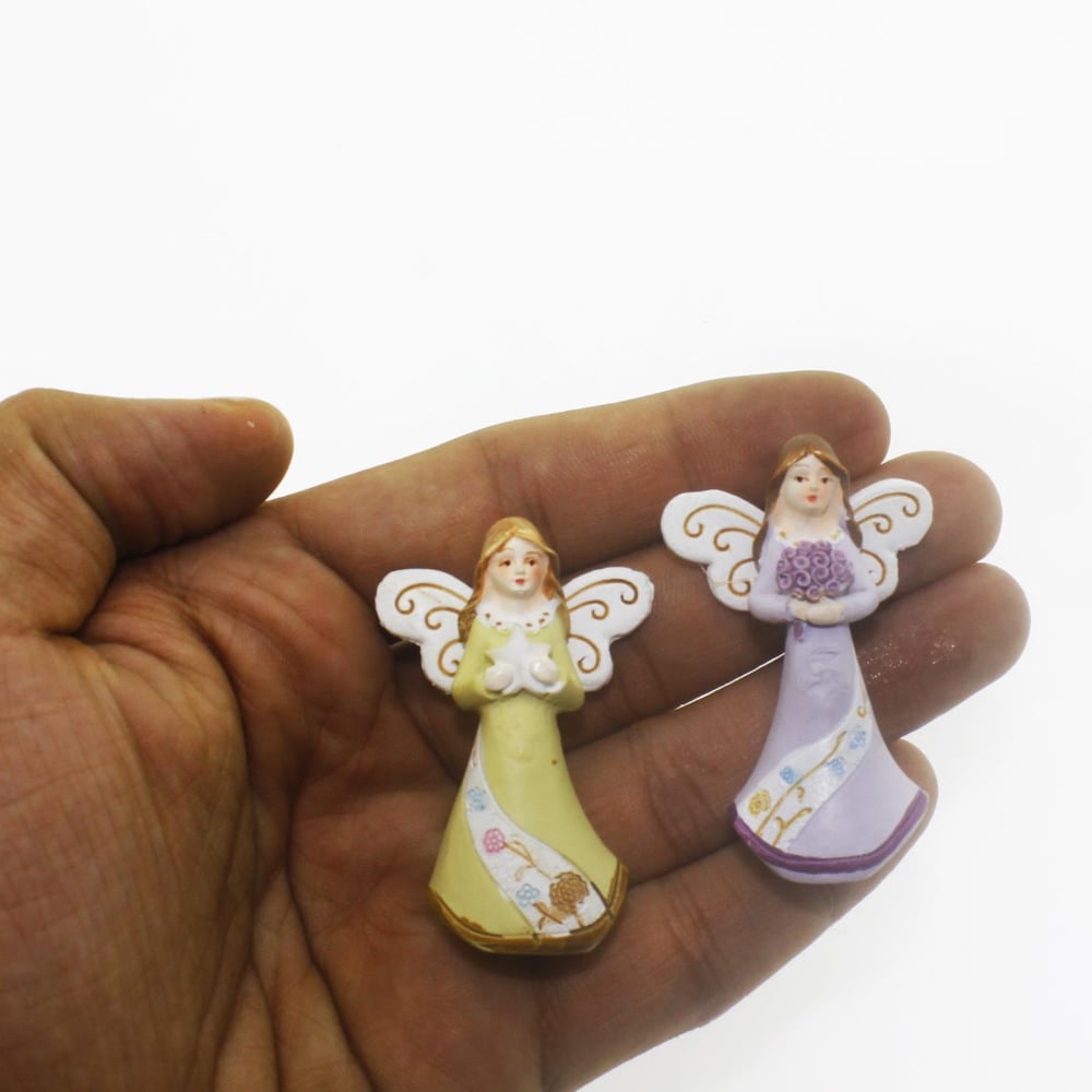 4 Adet El Yapımı ve Boyaması Minik Melek Biblo