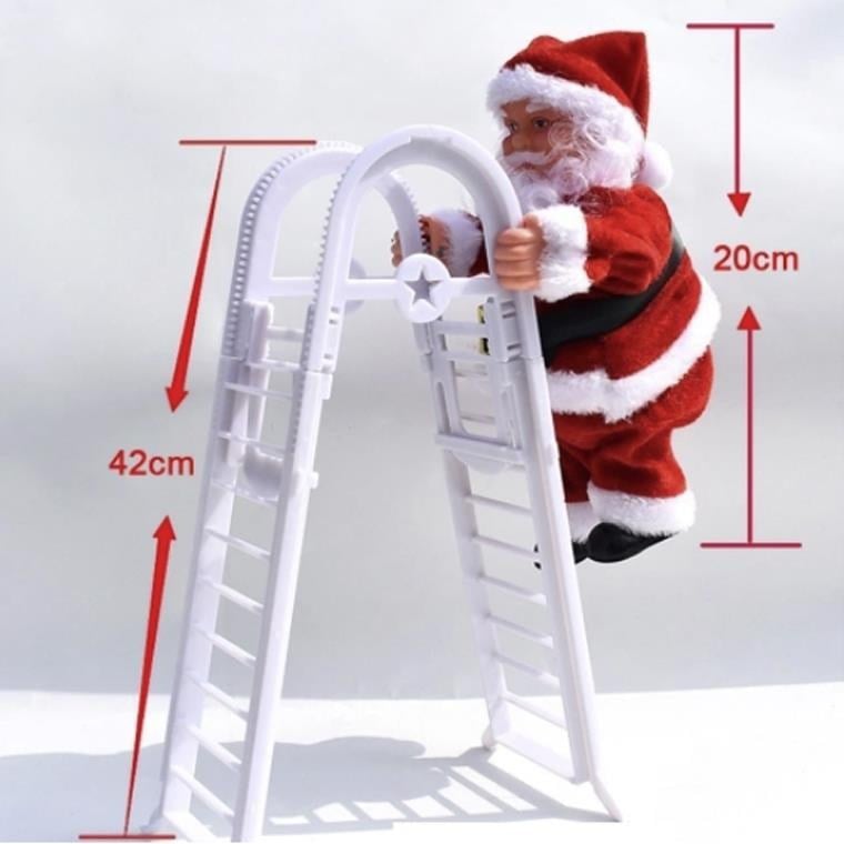 40cm Merdivende Noel Baba Hareketli Pilli