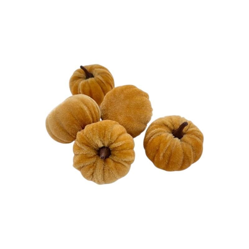 5 Adet 5x3cm Mini Kabak Biblo Balkabağı Kadife Kaplı