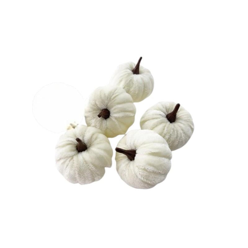 5 Adet 5x3cm Mini Kabak Biblo Balkabağı Kadife Kaplı