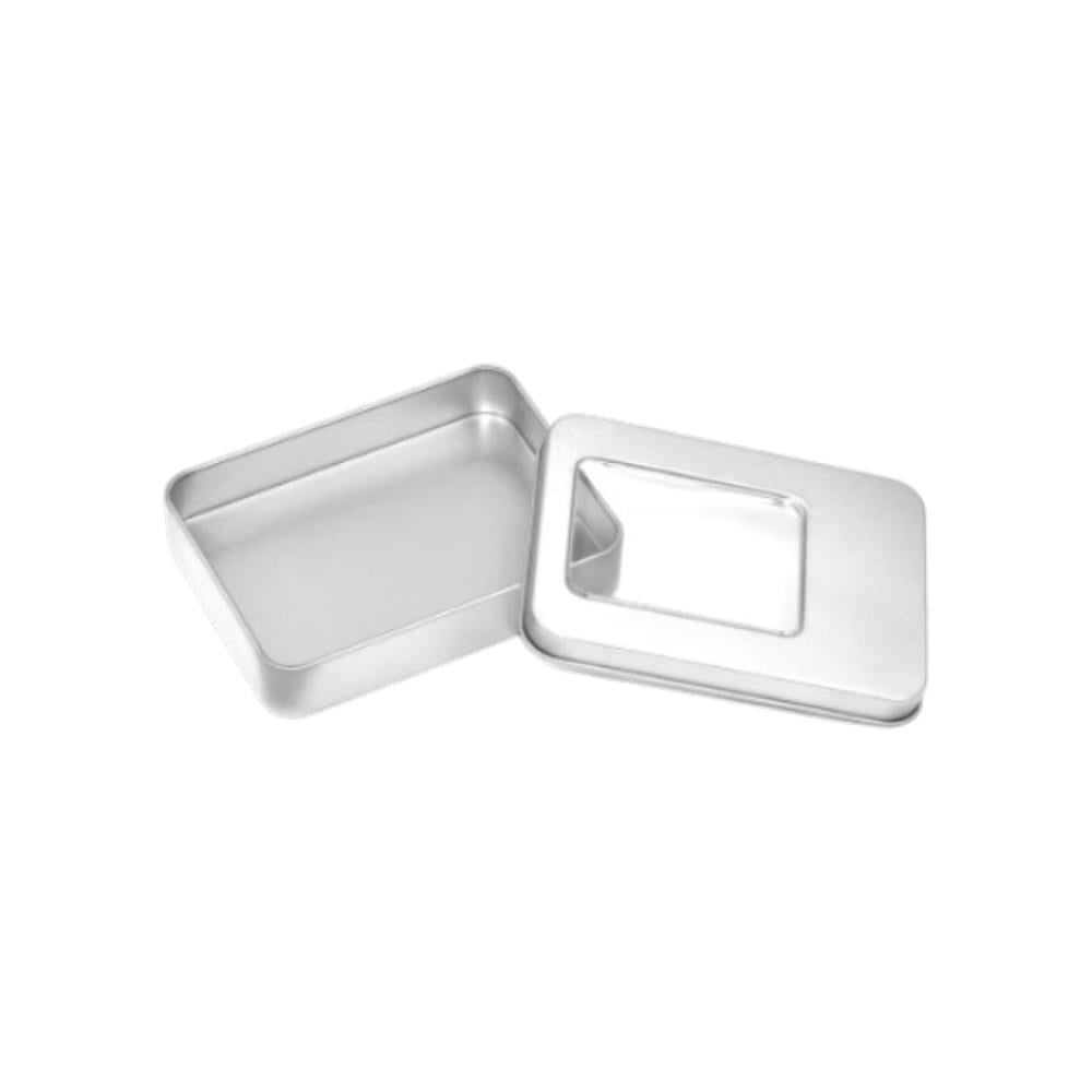 5 Adet 8,8x6x2cm Mini Metal Kutu Pencereli Dikdörtgen