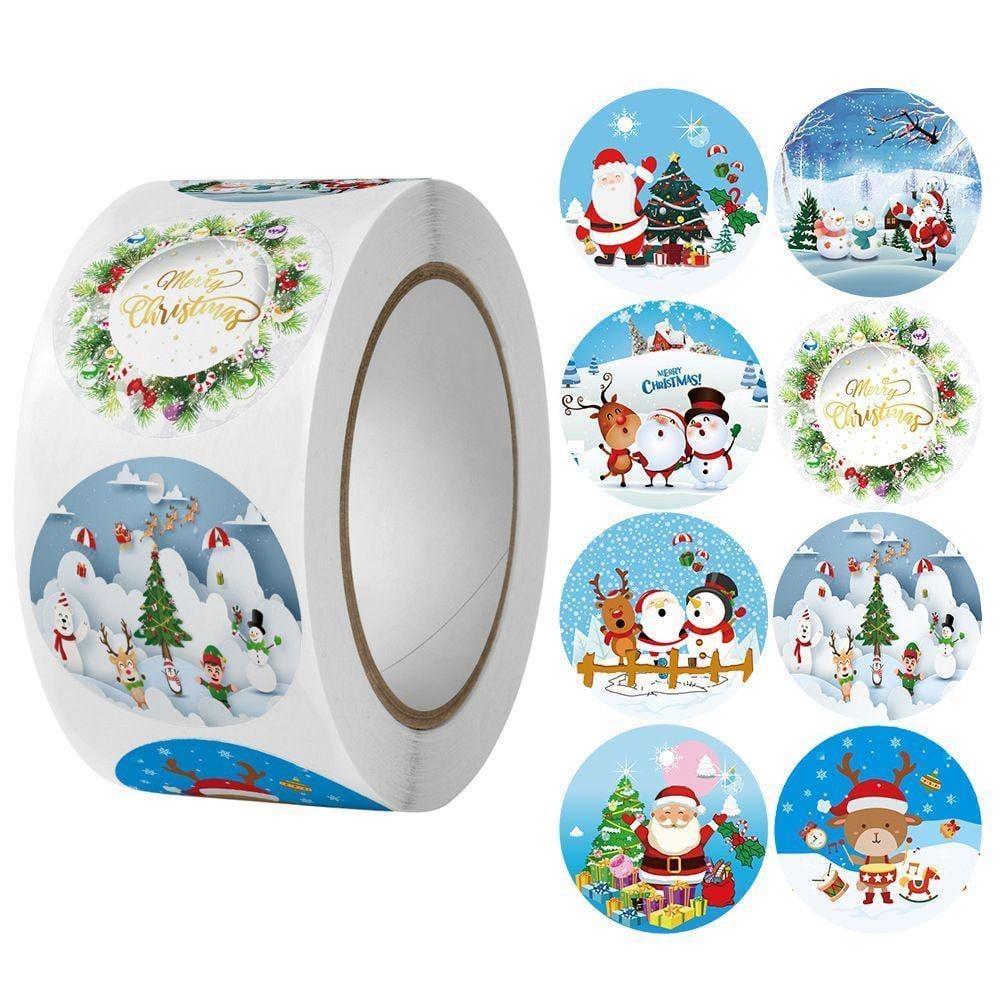 50 Adet 2,5cm Mini Yılbaşı Sticker Yapışkanlı Etiket Karışık Desen