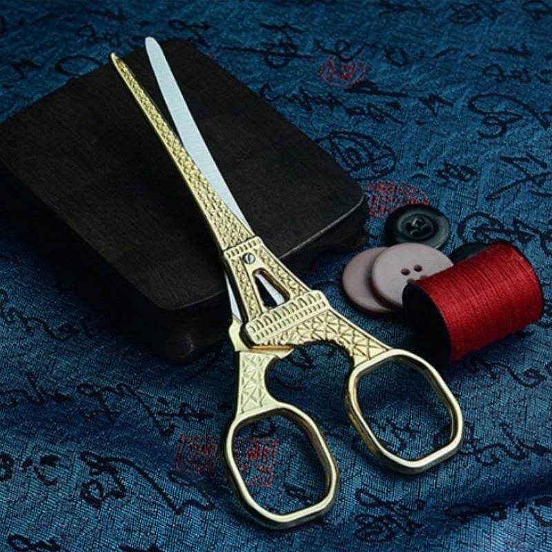 5,5 x 14cm Eiffel Kulesi Nişan Hobi Makası Gold Renk