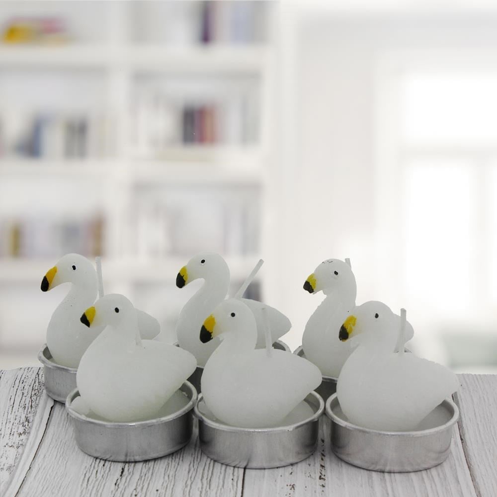 6 Adet 4cm Flamingo Tealight Mum