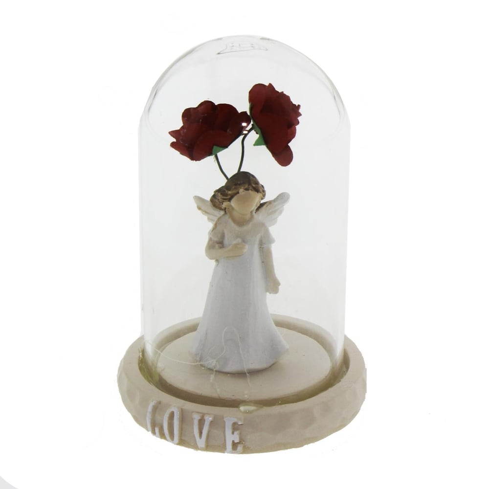 6x9cm Cam Minik Fanus İçinde Melek Biblo