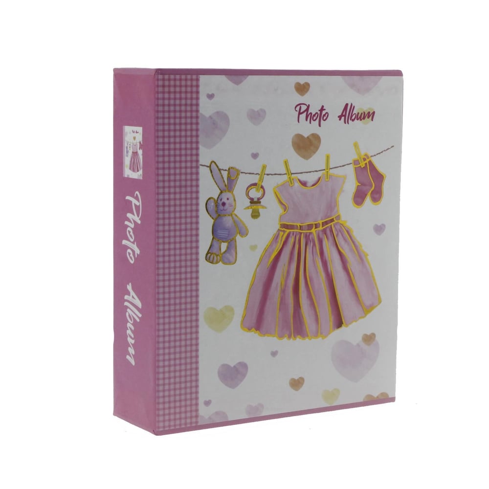 Bebek Fotoğraf Albümü 13x17cm Pembe Elbise Basklı
