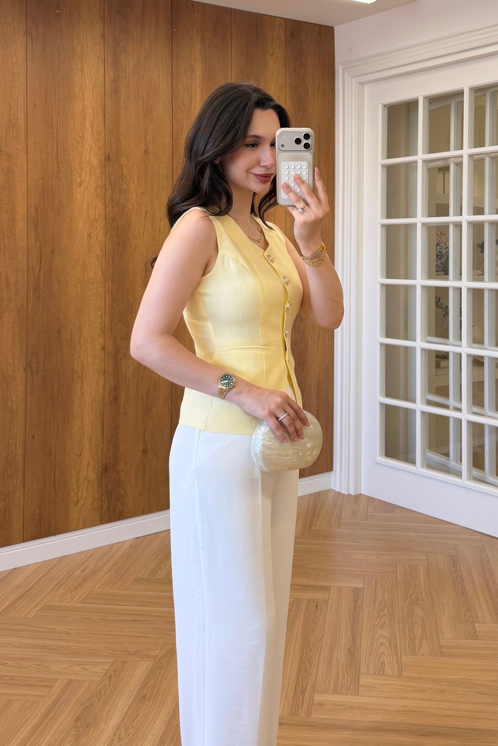 BELDEN OTURTMALI YELEK - SARI