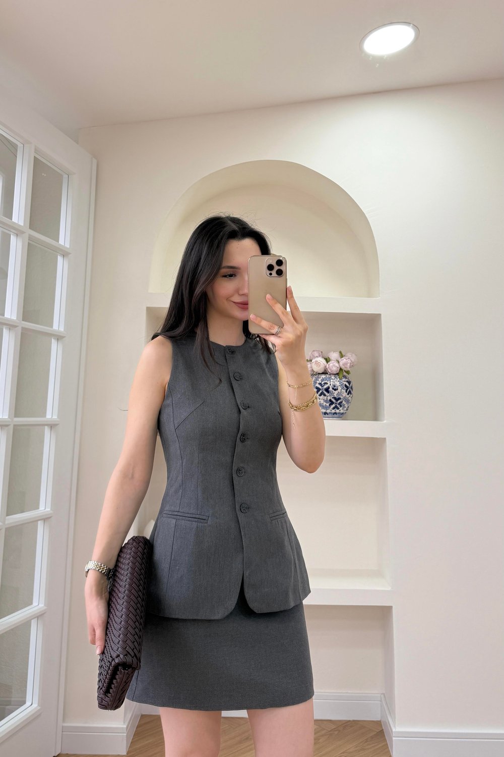BELDEN OTURTMALI YELEK TAKIM - ANTRASİT