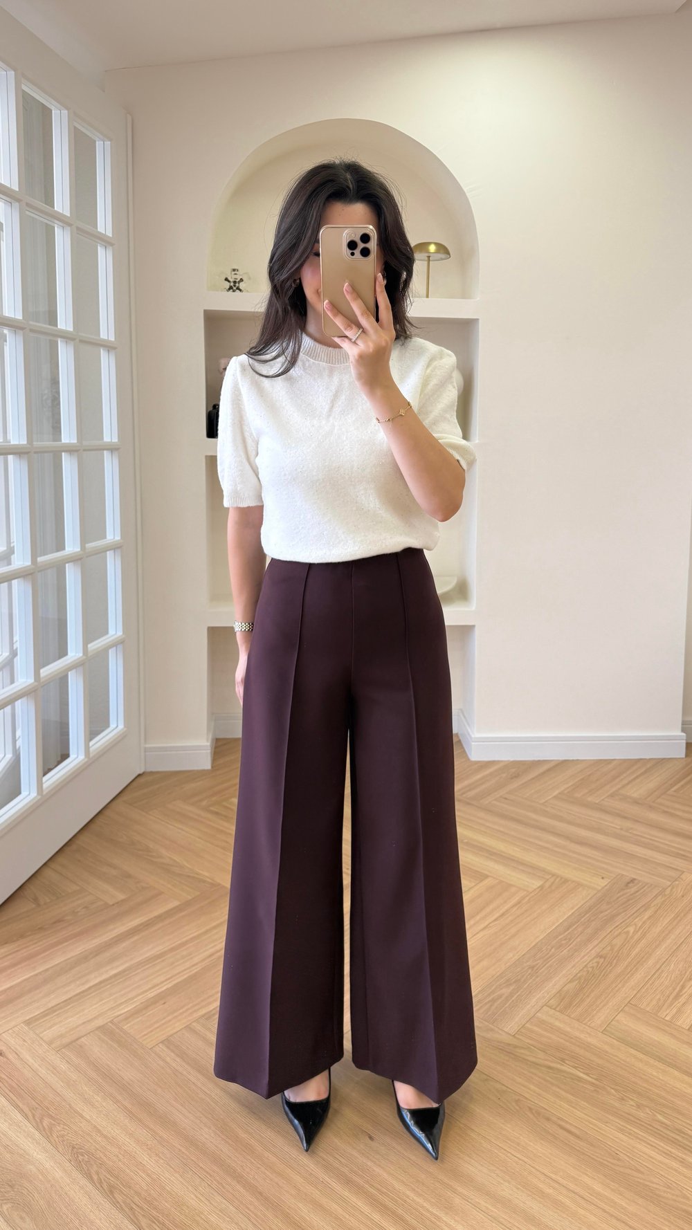 ÇIMALI KUMAŞ PANTOLON - BORDO