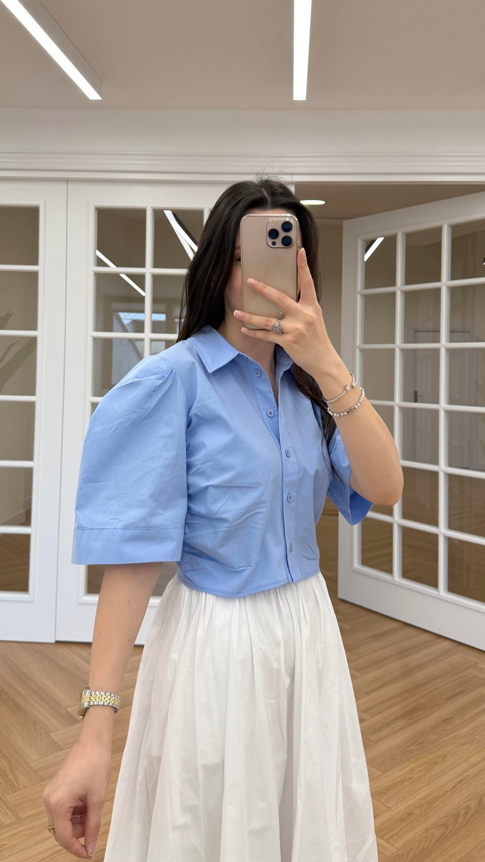 CROP GÖMLEK - BEBE MAVİSİ
