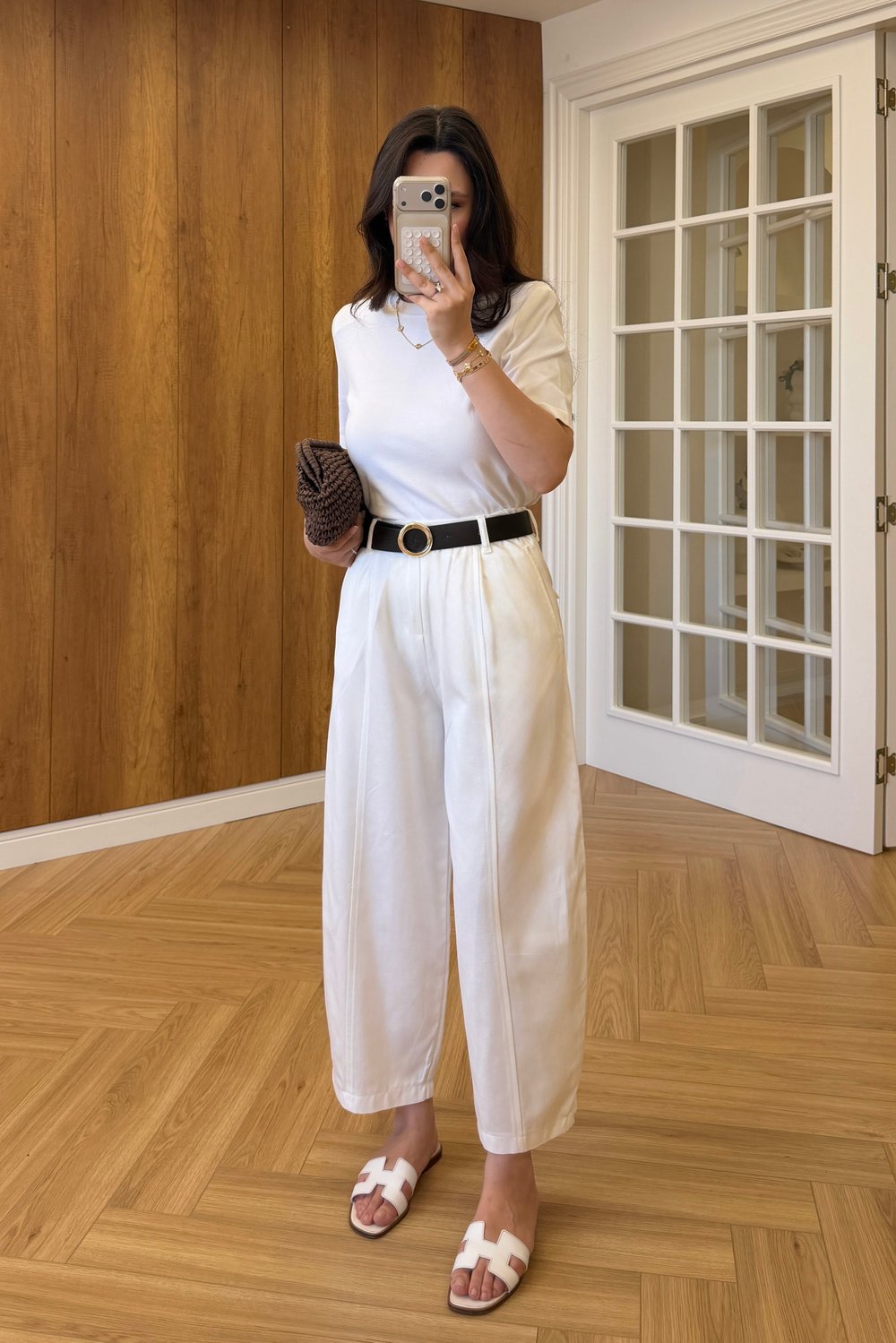 KEMERLİ BAGGY PANTOLON - BEYAZ
