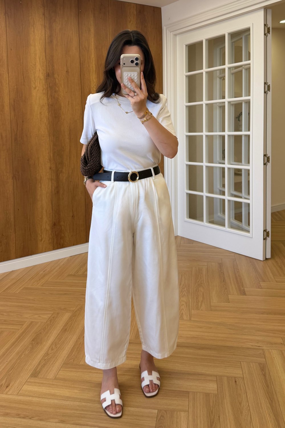 KEMERLİ BAGGY PANTOLON - BEYAZ