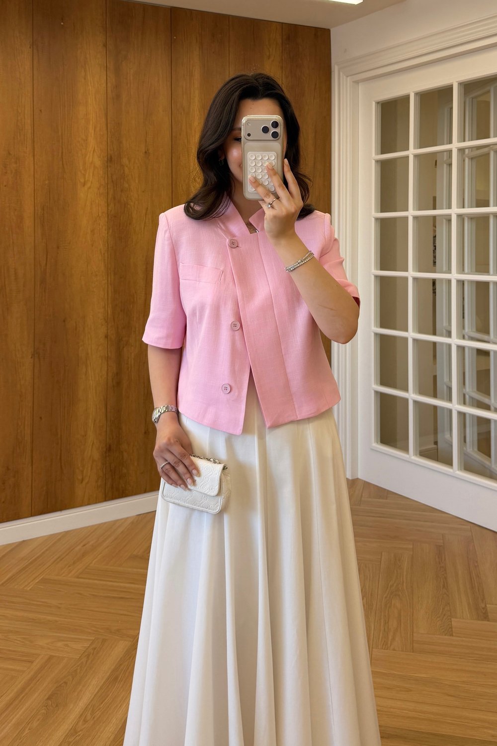 NARA KETEN CEKET - PEMBE