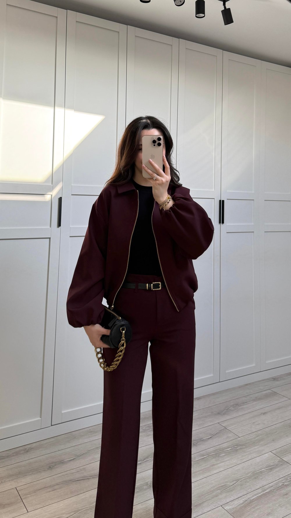 PAÇASI KATLAMALI CEKET PANTOLON TAKIM - BORDO