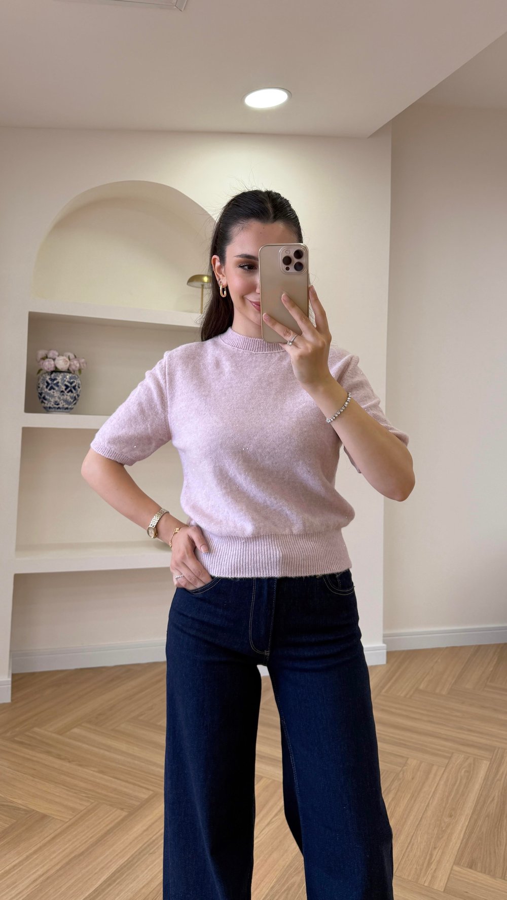 PUL DETAYLI TRİKO - PEMBE