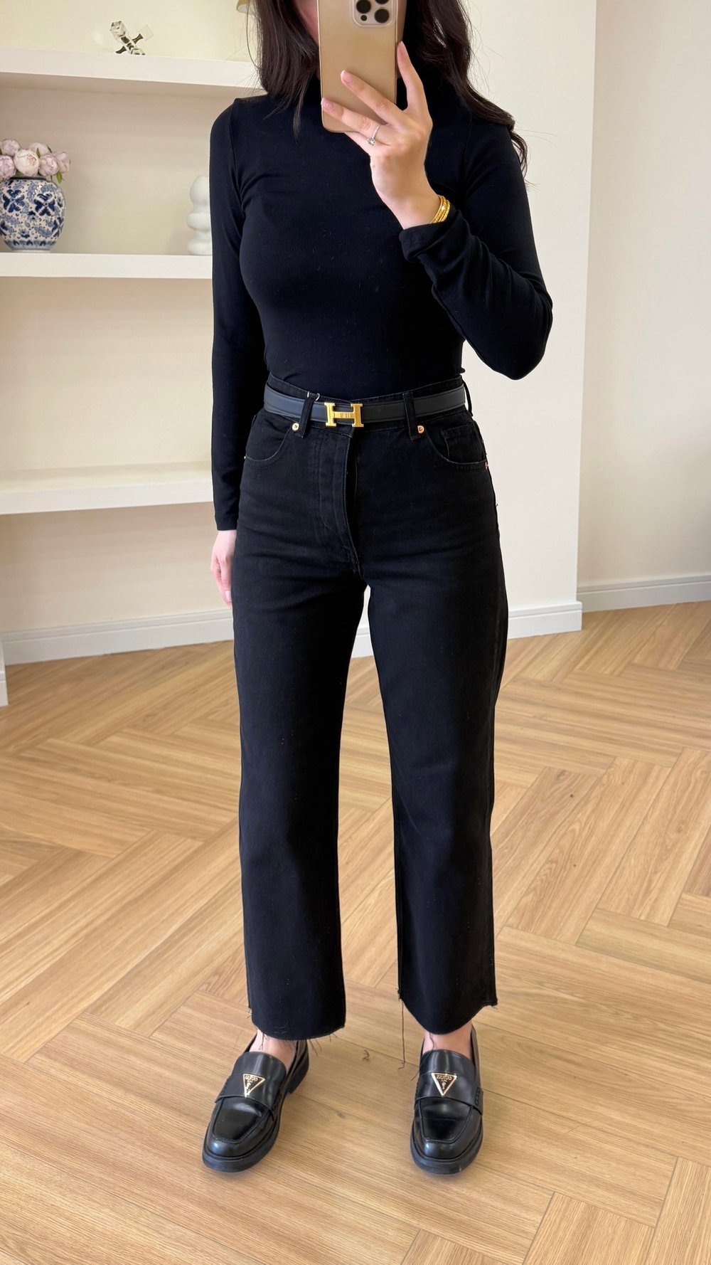 ZARA KESİK PAÇA JEAN - SİYAH