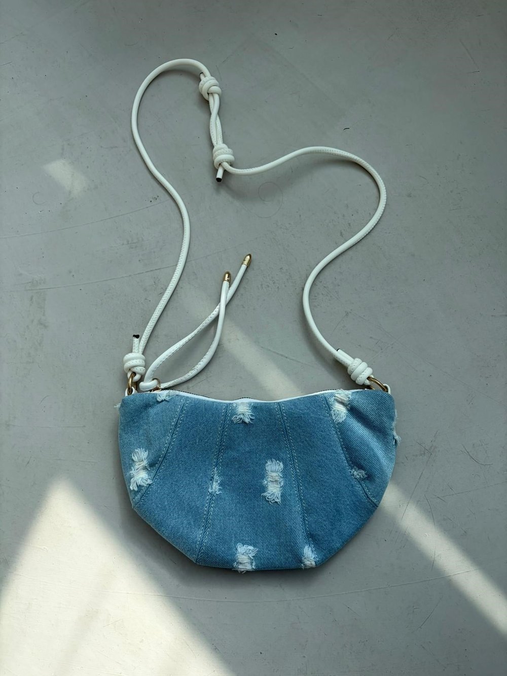 Croissant Çapraz Çanta Açık Denim