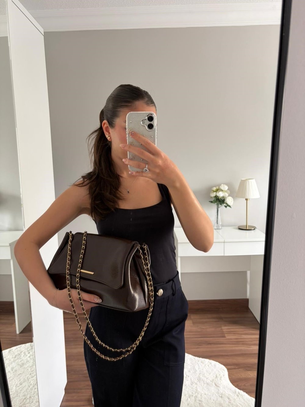 Lorea Zincir Askılı Kadın Omuz ve Clutch Çanta Acı Kahve