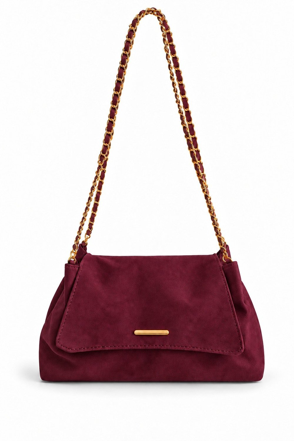 Lorea Zincir Askılı Kadın Omuz ve Clutch Çanta Süet Bordo