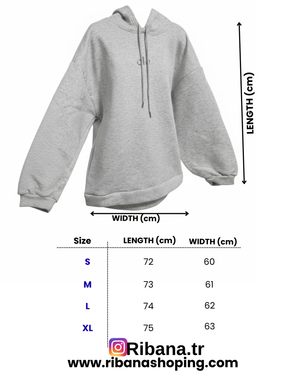 Kadın Üç İplik Baskılı Kapüşonlu İçi Pamuklu Yumuşak Dokulu Regular Kesim Sweatshirt