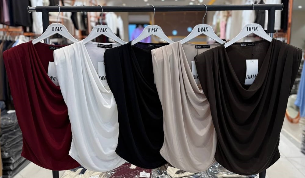 Kadın V Yaka Sandy Kumaş Sıfır Kol Vatkalı Bluz 4446