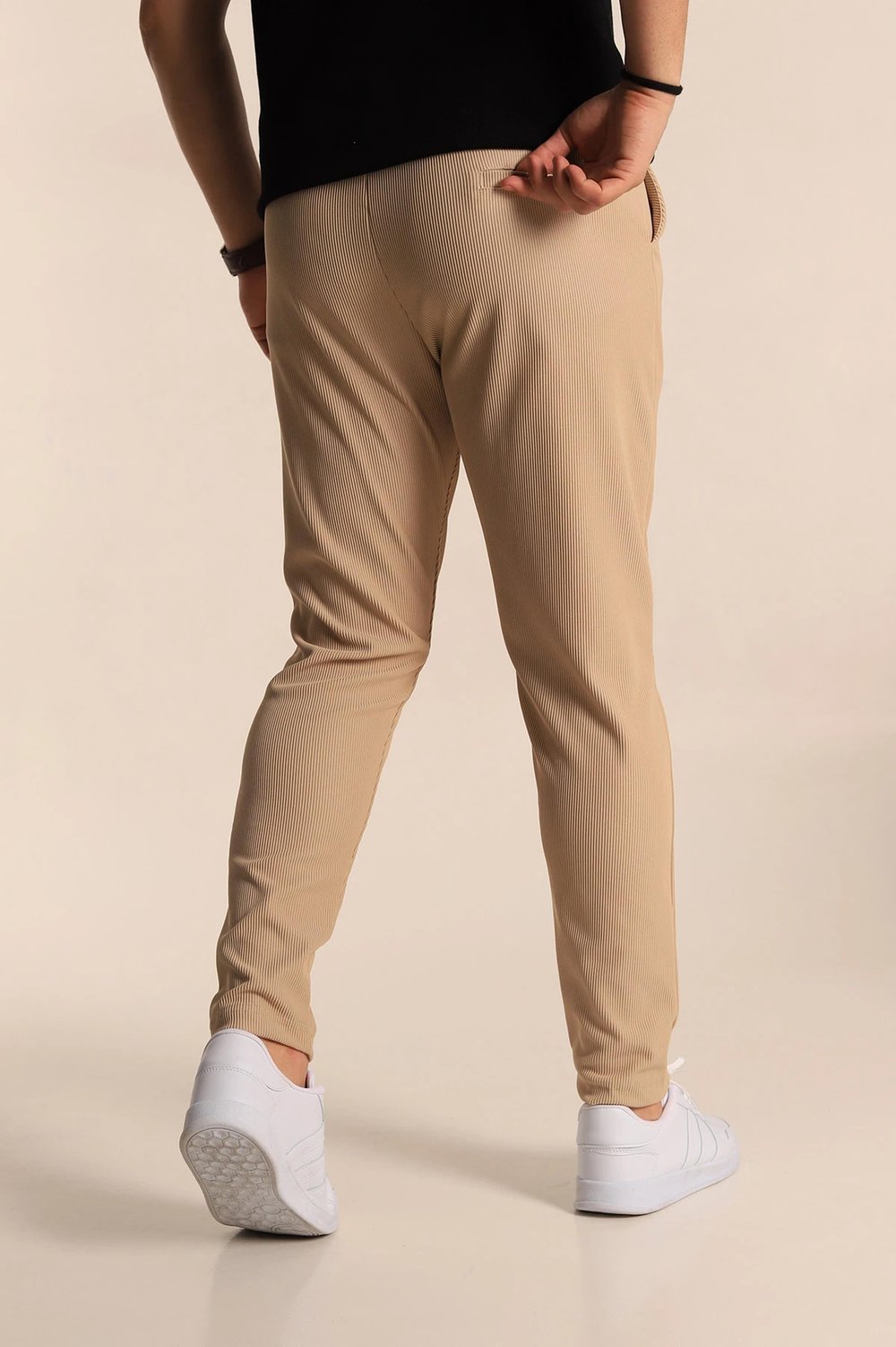 Slim Fit Fitilli Doku Bel Bağlamalı Mevsimlik Erkek Jogger Pantolon -j320