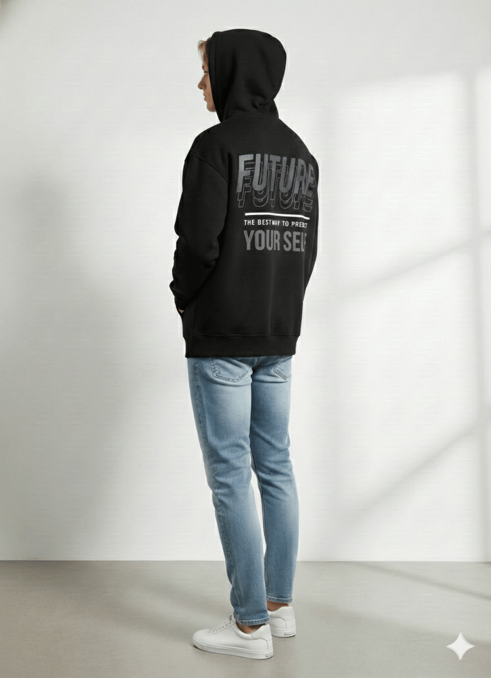 Unısex 3 İplik Kapüşonlu Yumuşak Dokulu Baskılı Cep Detaylı Sweatshirt