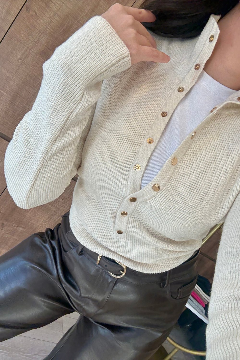 Dilvin gold çıtlı fitilli triko bluz
