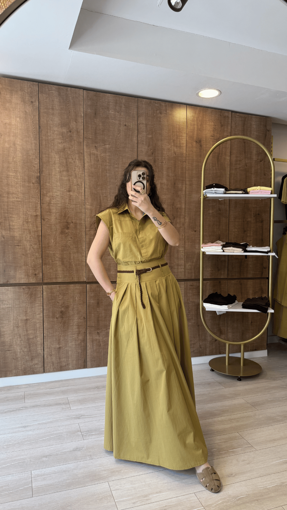 Olena Premium Yağ Yeşili Etekli Takım