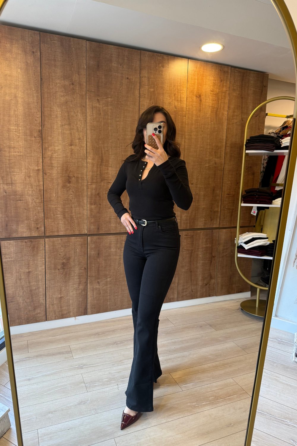 Premium flare siyah jean