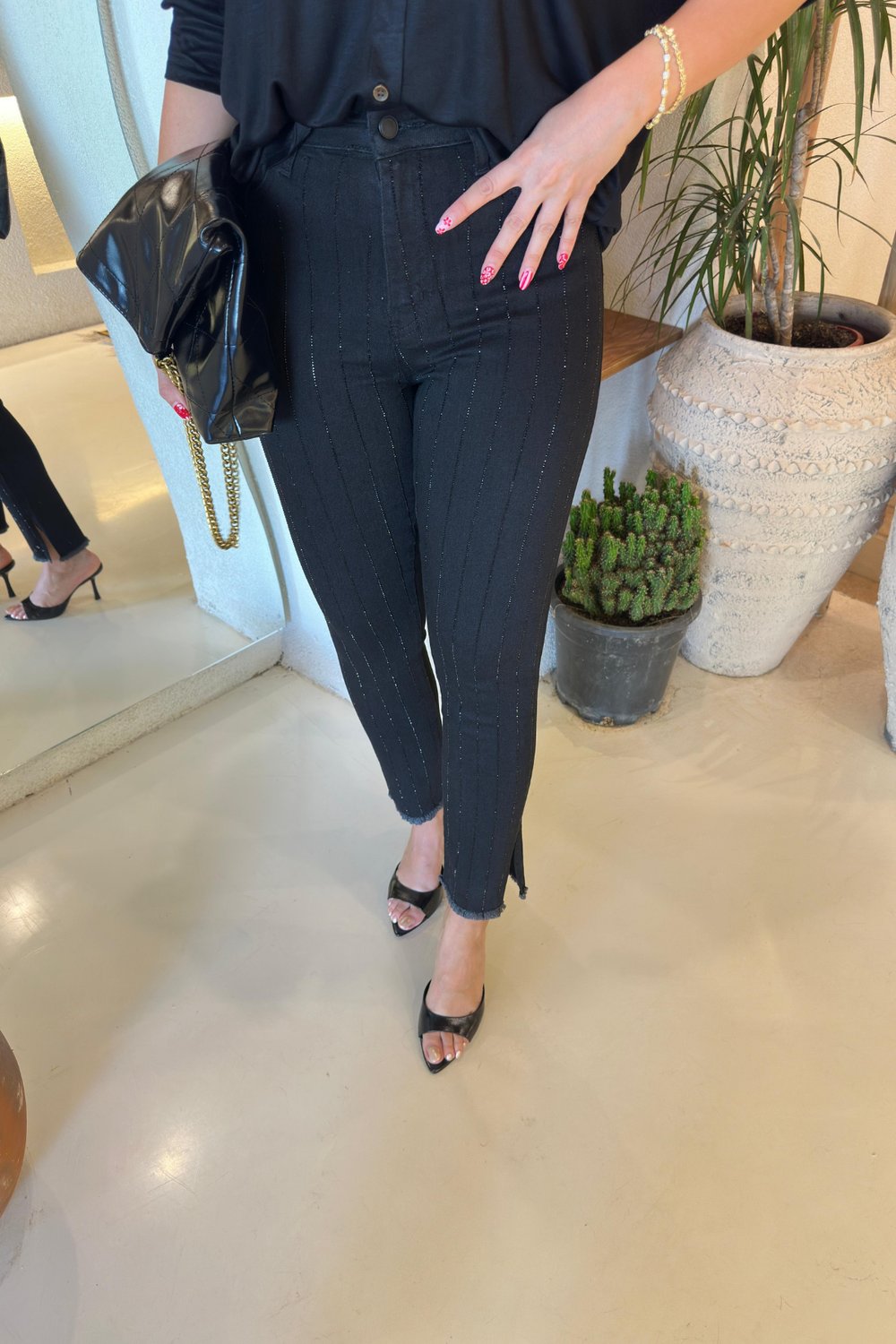 Premium likralı taşlı jean