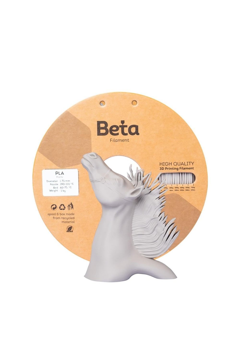 Beta PLA-Matte Filament Warm Grey