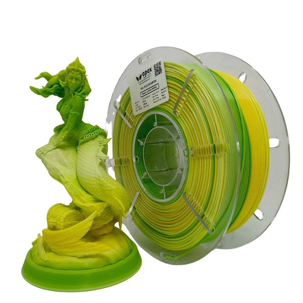 Apex3D Tech Gökkuşağı PLA+ Filament - Limon Ağacı (Lemon Springs)