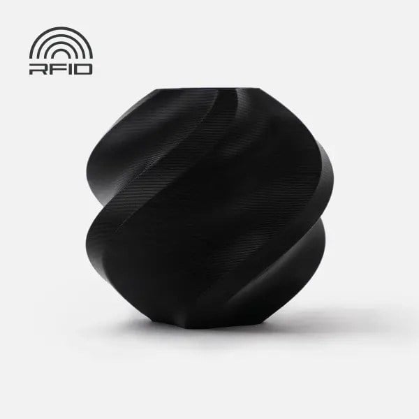 Bambu PLA Basic Black with Reusable Spool(Yeniden Kullanılabilir Makara)