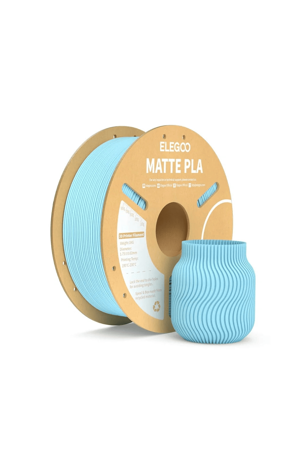 ELEGOO PLA Matte Filament Ice Blue
