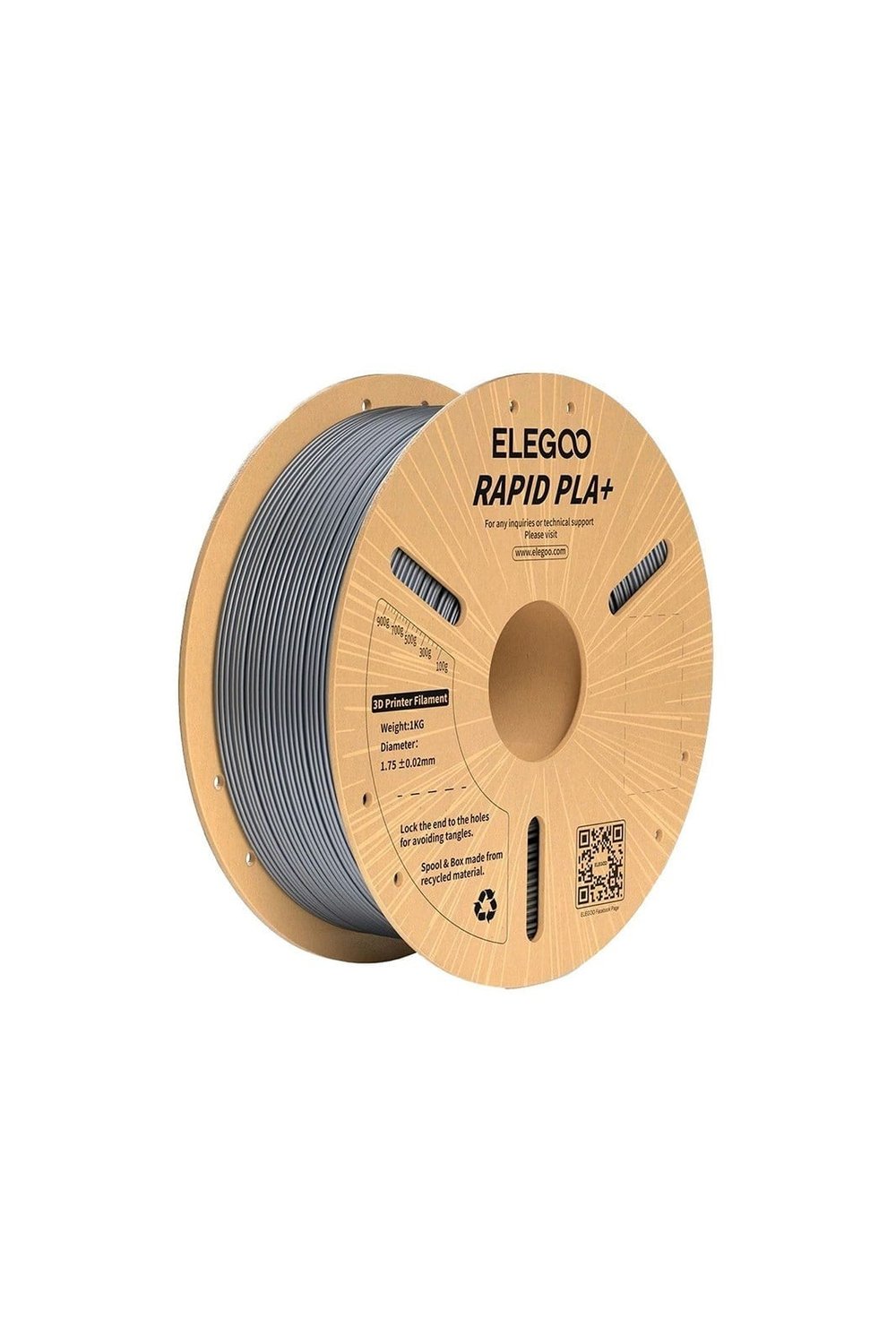 ELEGOO Rapid PLA+ Filament Silver 1Kg