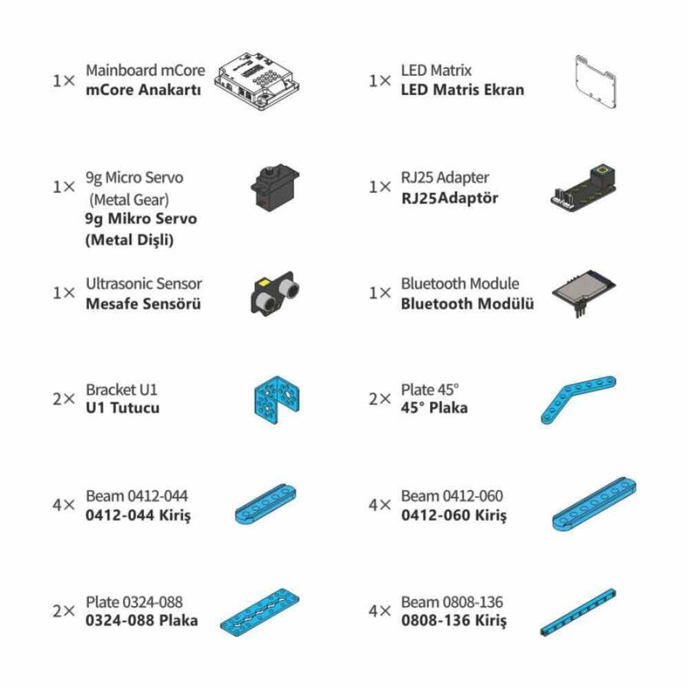 Makeblock mBot 1 Premium Paket (Mekanik / Elektronik Geliştirme Paketi ve mBot Dahil)