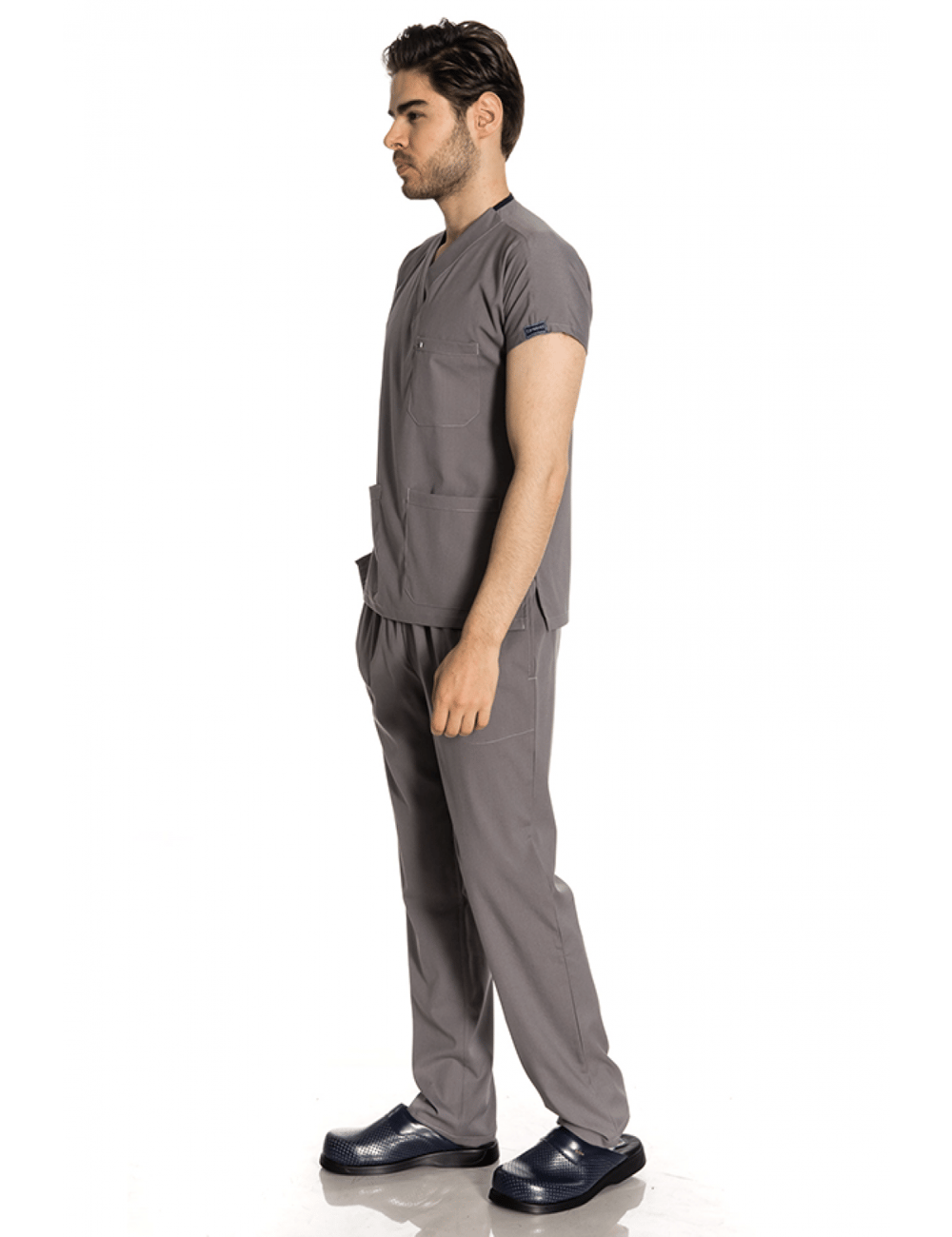 Açık Gri Likralı Greys Scrubs Takım